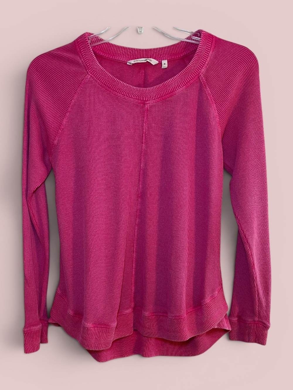 Soft Surroundings All-Cotton Mineral Washed Hot Pink Top Size M